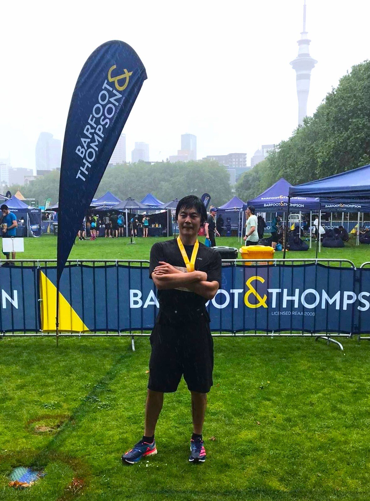 Josh finishing the Auckland Half Marathon